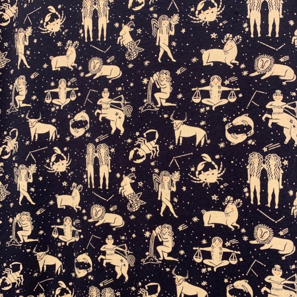 Navy cotton Zodiac dress - Picture 4 of 4